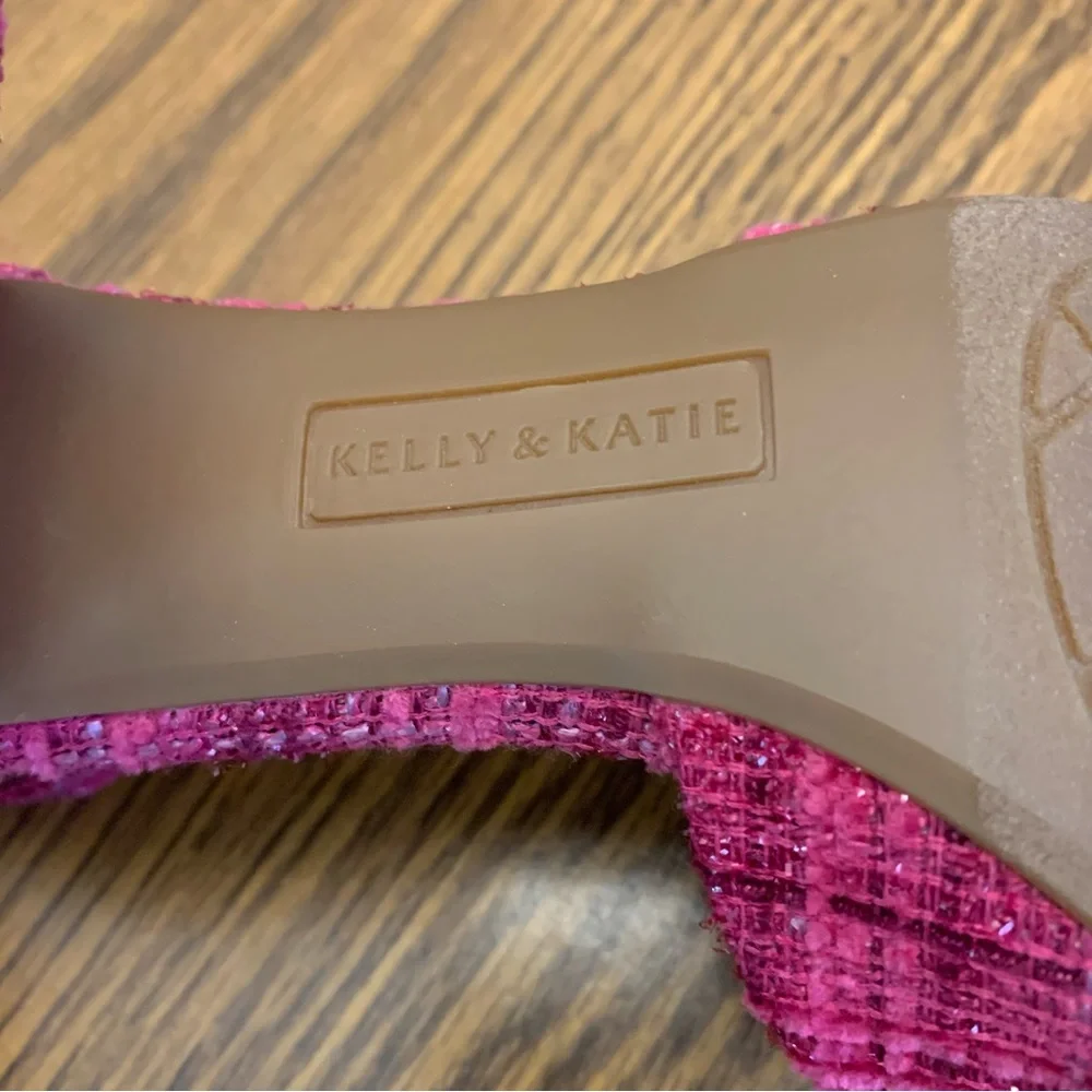 Kelly & Katie Jakie Fuchsia Tweed Ankle Strap Heels Size 6M - Picture 9 of 10